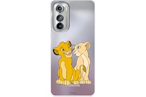 LA CASA DE LAS CARCASAS Custodia per Motorola Edge 30 Ufficiale del Re Leone, Simba e Nala Silhouette per proteggere il tuo cellulare. Cover per Motorola in silicone flessibile con licenza ufficiale del Re Leone