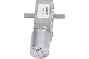 YUNIR Motor de Engranaje Helicoidal de 12 V CC, Motor de Engranaje Helicoidal con Doble Eje de 12 Mm, Reducción de Velocidad de Gusano Reversible de Alta Torsión, para Cortinas con