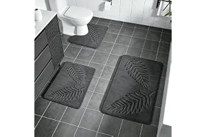 Xafrstyu badrumsmatta set 3 delar, duschmatta badmatta halkfri, mjuk badrumsmatta absorberande duschmatta, 40 × 60 cm badrums