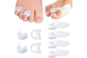SALEEPENDENT 8 Stück Zehenspreizer Silikon, Toe Separators, Kleiner Zehen Separator & Protektor für überlappende Zehen, Gelschild zur Linderung von Fußschmerzen, Schwielen, Hühneraugen.