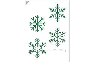 QBIX Stencil di fiocchi di neve - Stencil di neve - Stencil di cristalli di neve - Formato A5 - Riutilizzabile, adatto ai bambini, per pittura, finestre, artigianato, parete, mobili