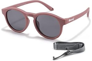 Maesy Kinder Sonnenbrille für Kleinkind und Baby - 1-3 Jahre - UV400 Polarisierter Schutz - Flexibler und Biegsamer Rahmen - Verstellbares Gummiband - Sichere und Bequeme Kindersonnenbrille - Bowi