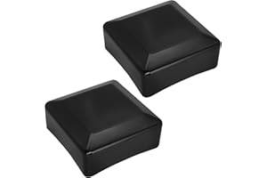 SKIR'CO (2 pezzi) Tappi per pali di recinzione, quadrati 100 x 100 mm Tappi in plastica nera per pali di recinzione, colore nero RAL 9005