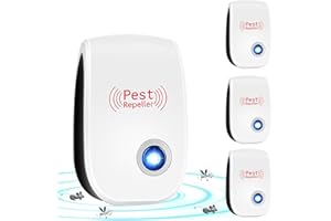 Hillylolly ultradźwiękowy odstraszacz komarów, 4 sztuki, ultradźwiękowy środek odstraszający owady, ultradźwiękowy środek odstraszający komary, karaluchy, myszy, pająki