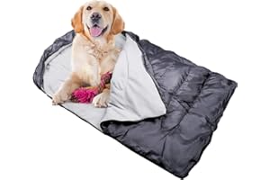 Zwini Outdoor Pet Bed - Dog & Cat Sleeping Bag Mat Pad with Polar Fleece, Soft, Waterproof, Drawstring Zipper Closure & Hook & Loop Fastener
