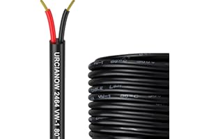 URCIANOW URCOANOW Cavo Rosso Nero Filo 20 AWG 30.5 Metri 2x0,5 mm² 20 Gauge UL2464 Cavo Elettrico 20 AWG Cordon PVC a Trefoli in Rame Stagnato per l'illuminazione a led, ecc