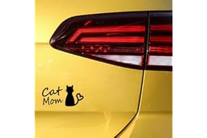 HANDMADE BY STUKK Stukk Stickers Gatto Mamma Amore Divertente Finestra paraurti per la Decalcomania Impermeabile Adesivo Decorazioni in Vinile 13 cm x 6.7 cm - Nero