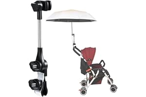 Nediea Porte-parapluie réglable support de parapluie accessoire universel pour déambulateur, poussette, chaise de plage, chaise de camping, scooter, vélo, fauteuil roulant