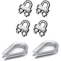 100PCS/LOT)M6 6MM SS304 Stainless Steel Wire Rope Cable Thimbles Galvanized Fastners Rigging