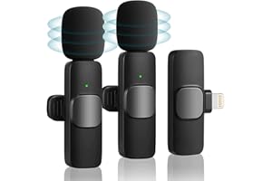 eaaerr 2 Pcs Lavalier Mikrofon Wireless, Mini Handy Mikrofon für iPhone Plug-Play kabelloses Ansteckmikrofon für YouTube Facebook Live-Stream TikTok Vlogs Videoaufnahme Konferenz