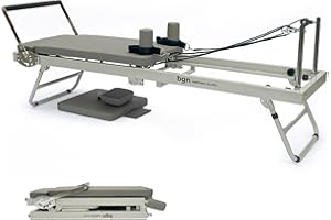Braingain Wellness Reformer Pilates Machine | Professional Reformer pilates Board at Home | Foldable, Portable, Adjustable | Ergonomically Engineered in the UK (Cloud Grey / Midnight Black)