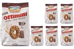 Divella Biscotti Ottimini Integrali Con Gocce di Cioccolato 6 Confezioni da 350 grammi