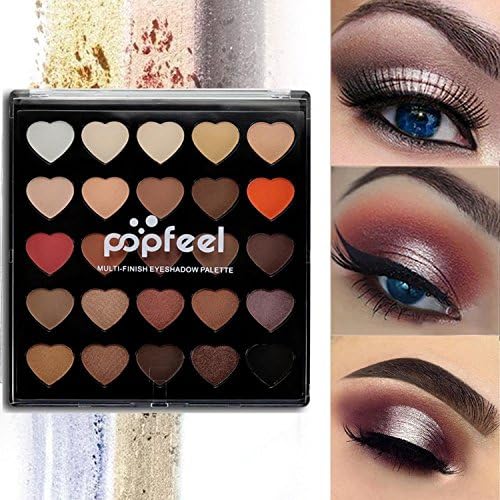 Eyeshadow Palette 25 Colours Eye Shadows Blusher Palette Matte Shimmer Natural Nude Pigment Palette Waterproof Makeup Copper Eyeshadow Kit Professional Portable Set Make Up