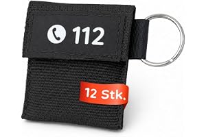 12x Andningsskyddsnyckelklämma | röd eller svart | FLEXEO | CPR-mask | mun-till-mun andningsskydd | andningsskyddstyg