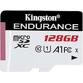 بطاقة ذاكرة microSD عالية التحمل من Kingston بسعة 128 جيجابايت، سرعة قراءة وكتابة 95 ميجابايت/ثانية - 45 ميجابايت/ثانية لكاميرات المراقبة والمركبات UHS-1 SDCE/