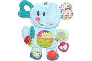 Składany, przenośny słoń Playskool, zabawka na czas leżenia na brzuszku dla niemowląt w wieku od 3 miesięcy, niebieski (dostępny tylko w serwisie Amazon)