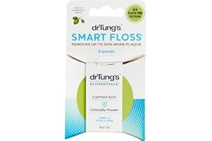 DR. TUNG'S DrTung's Smart Floss - Hilo dental natural, libre de PTFE y PFAS, suave con las encías, se expande y estira, hilo dental sin BPA, hilo dental natural sabor cardamomo (paquete de 9)