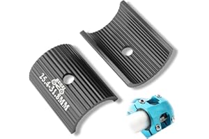 AOEVUIR 2 Pezzi Spessori per Manubrio Bici Adattatore Attacco Manubrio Shims in Lega di Alluminio (25.4 a 31.8 mm)