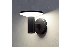 EBION Outside Lights LED Integrated, Outdoor Wall Light Fixture Black Paint Finish Aluminium, Exterior Light IP44 Weatherproof 3000K Warm White for Porch, Patio, Corridor