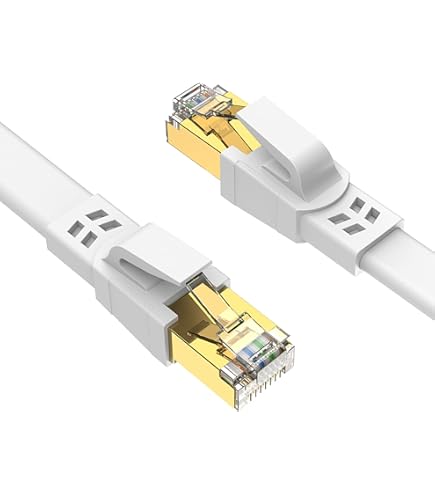 HB-DIGITAL Cavo Passafinestra Ethernet RJ45 Ultra Piatto 0.3mm – Per Porte E Finestre Con Viti E Nastro Adesivo