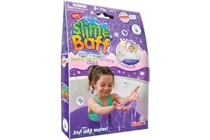 Zimpli Barn glitter slime baff lila, 1 bad eller 4 lekanvändningar, förvandlar på magiskt vis vatten till gosigt, glittrigt slime, pedagogiskt lärande badleksak, barns värde födelsedagspresenter