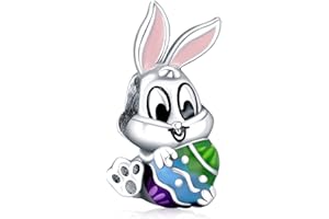 Rimgoris 925 Sterling Silver Charm for women bracelets necklace Green Christmas Tree Easter Rabbit & Egg Friendship My Beautiful Wife Teachers' Day Apple Christmas Snowman