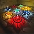 Water Sensor Reflection Led Diyas with Water Sensing Technology E-Diya (Set of 8) Warm Orange Ambient Lights, Battery Operated Led Candles for Home Decor, Festivals Decoration