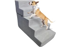 Galatée Escaliers pour Chiens, Étapes pour Animaux De Compagnie pour Petits Chiens Et Chats, Rampe Antidérapante pour Chien, Escaliers pour Chiens pour Lits Hauts Et Canapés, Housse Lavable(5 Étape)