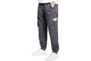 LAUSONS Pantalones Cargo para Niños Pantalon Jogger 4-15 Años