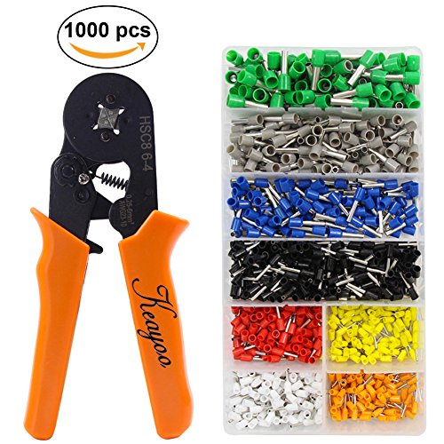 1000Pcs Crimpzange Aderendhülsen Set, Aderendhülsen Crimpen in quadratischer Form, Aderendhülsen Sortiment 0,25-6mm², mehr als 1000tlg