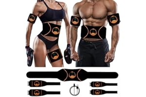 sielife ABS Trainer Muscle Stimulator, EMS Abdominal Toner Belt Men Arm Thigh Leg Exerciser for Women Fitness Training Gym Workout 5 Pcs