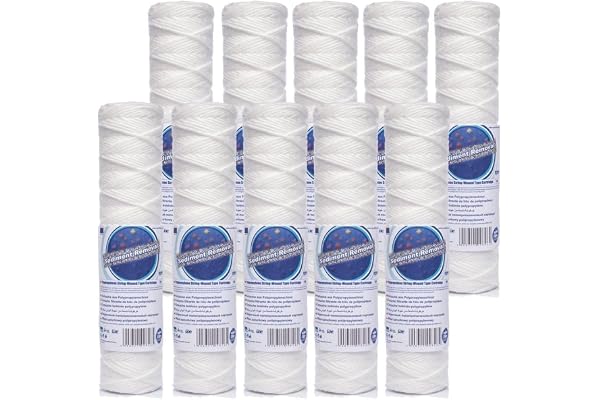 10 x Aquafilter 20 mikron garnsträng sårsedimentvattenfilter 10 tum FCPP20