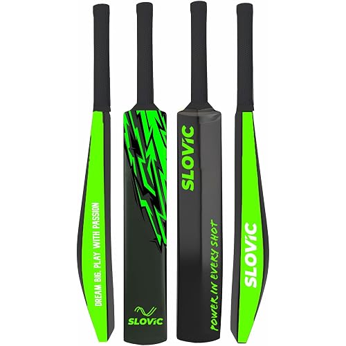 Slovic Cricket Bat [90 x 10.5 CM] | Full Size Tennis Bat for Cricket | Cricket Bat-Ball for All (Above 14 Years) | Plastic Bat for Indoor Tournament | Lightweight Fiber Bats for Cricket kit