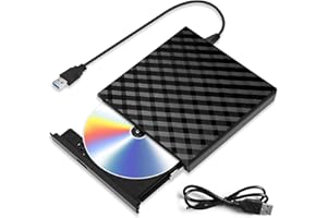 TFUFR External CD DVD Drive, USB 3.0 Slim Portable CD Reader CD/DVD-RW Burner Low Noise High Speed Data Transfer Super drive for Laptop, Desktop, Mac, IOS, Windows 10/8/7 / XP/Linux