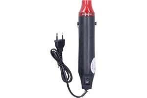 Mini Heat Gun 300W ABS Case 200℃ Handheld Hot Air Gun for DIY Heating Shrinkable Film Embossed Powder Rubber Stamp (European Standard)