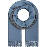 Majea Damen Schal - Zweifarbig, Fransen, blau Damen Artikel-Nr.441013