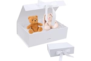 MECCTUCK Pudełka na prezenty, pudełka na prezenty z pokrywkami, pudełko upominkowe, pudełko upominkowe, pudełko upominkowe z kokardą, pudełko na prezent wielokrotnego użytku, składane pudełko, prezent