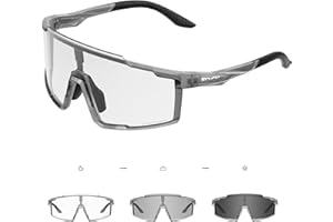 SCVCN Fotocromatici Occhiali Ciclismo Uomo Donna Occhiali Trasparenti da Sole Sportivi Protezione UV400 Occhiali Bici da Corsa Running Bici MTB Bicicletta Mountain Bike S121