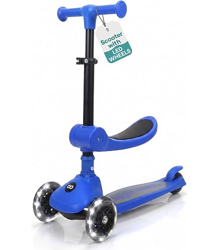 Trotinette 3 Roues évolutive – Pliable – LED Clignotantes – Guidon Ajustable 70-81 Cm – Dès 2 Ans – 50 Kg – Graffiti A