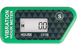 Compteur horaire sans fil auto-alimenté numérique Runleader, activation par vibration, minuterie de travail réinitialisable, arrêt du verrouillage de l'utilisateur, utilisation pour le(vert)