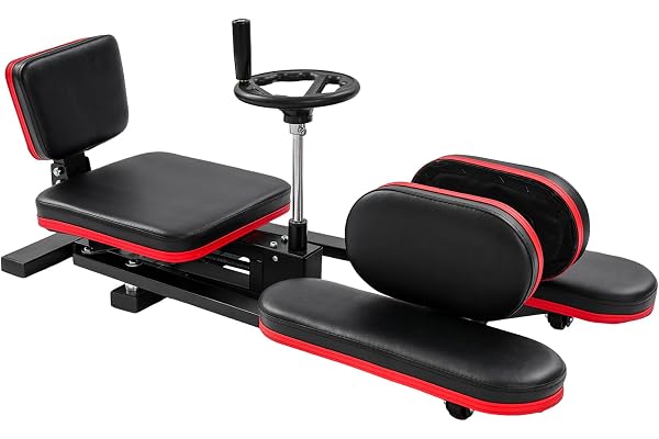 Bensträckare, 120 kg spagattrainer benspridare upp till 180° med 158 cm utfällbara längder hjul järnkonstruktion PU mjukt sät