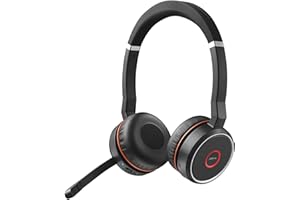 ‎JABRA Jabra Evolve 75 SE bezprzewodowy zestaw słuchawkowy Bluetooth stereo - z mikrofonem i aktywną redukcją szumów - certyfikat Google Meet & Zoom, współpracuje z wiodącymi platformami - czarny