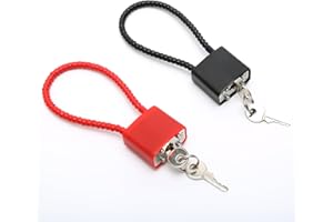 MAIXINNEW 2 Stück Kabelschloss mit Schlüssel, Robustes Vorhängeschloss mit Langem Bügel, Vorhängeschlösser mit Schlüssel für Koffer, Tor, Fahrrad, Fitnessstudio, Schließfach