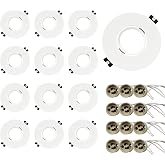 GY GU10 Plastic Recessed Spotlight Frame, Tilt Angle 30&deg;, Opening &Oslash;75 x 100 mm, Bracket Ring with GU10 Lamp Holder for MR16 L