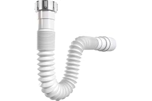 Poppstar elastyczny syfon do zlewu/zlewozmywaka 1 1/2" x 40-50 mm, wąż odpływowy 320-880 mm, biały