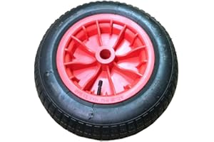 TMZ® 1x 14" Wheelbarrow Wheel Pneumatic Inflatable Tyre 3.50-8 REPLACEMENT RED.
