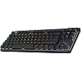 Logitech G PRO X TKL LIGHTSPEED Wireless Gaming Keyboard, Ultra-Portable Tenkeyless Design, LIGHTSYNC RGB, PBT keycaps, Tactile Switches (GX Brown), US INTL Layout - Black