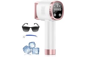 DEPLITE Epilatore Luce Pulsata con Funzione di Raffreddamento a Ghiaccio, Schermo LCD Touch,Modalità di Scorrimento Automatico, Epilatore a Luce Pulsata per Donne e Uomini,Viso, Ascelle, Bikini,Corpo, Rosa