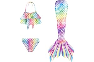 DAPONGZHI 2025 Bikini Trajes de Baño Niña 3 Piezas Bañadores de Playa Bañador Bikini Bebé Conjunto Verano con Falda Playa Tankini Niñas Conjuntos Performance 4-13 Años