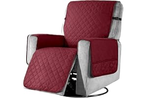 YancLife Copripoltrona Reclinabile Fodere per Poltrone Reclinabili Impermeabili 1 Posto Copertura Salvadivano per Poltrona Antiscivolo per Casa con Bambini e Animali Domestici Cane-Grande（Rosso Vino）